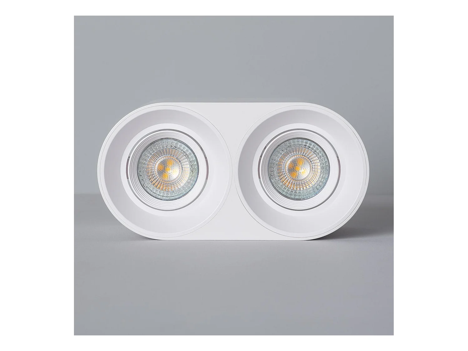 Plafonnier Space Double Blanc avec Ampoule GU10  6000K Blanc froid