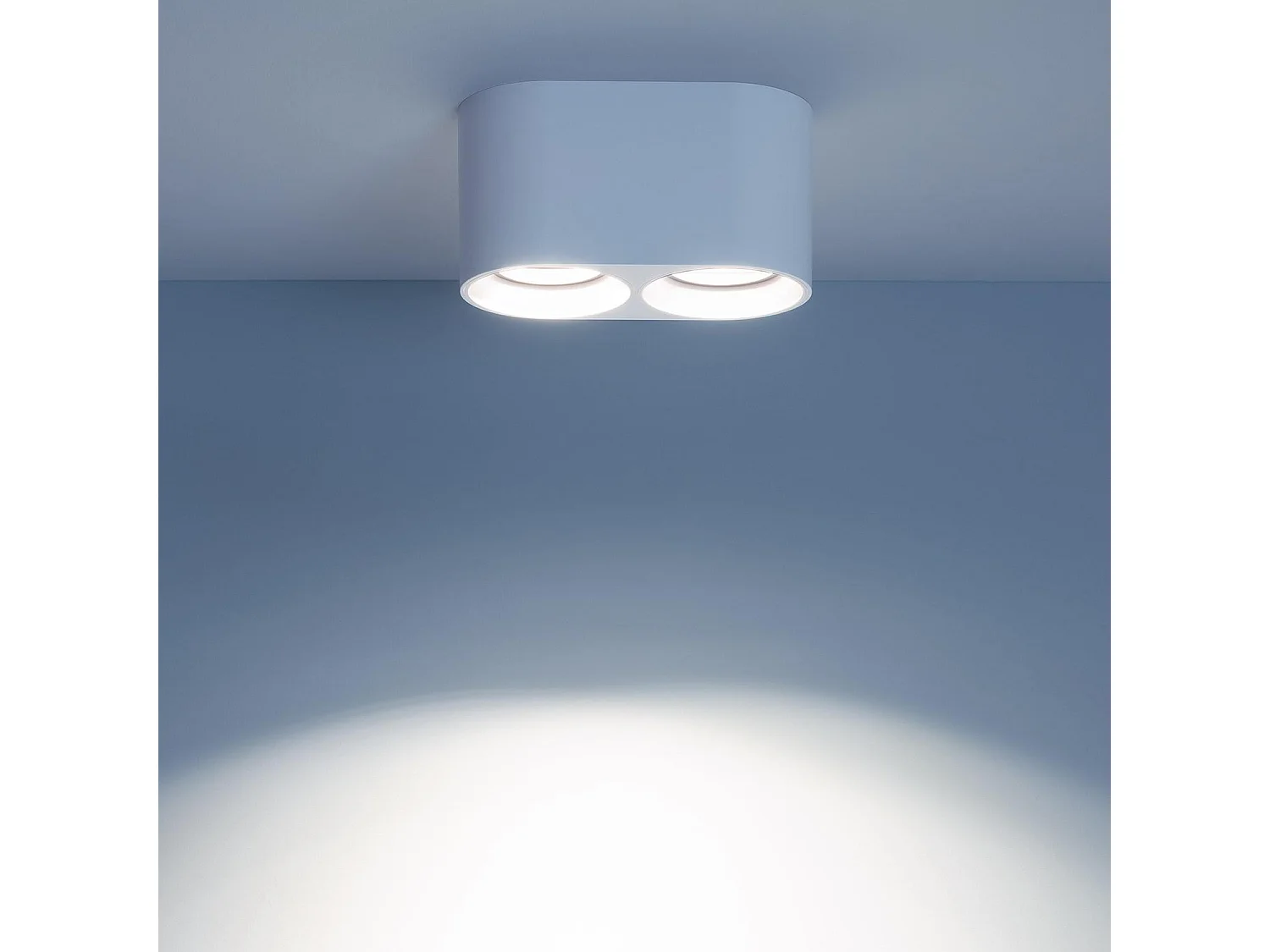Applique da Soffitto con Lampadina GU10 Doppia Bianco Space 6000K Bianco Freddo