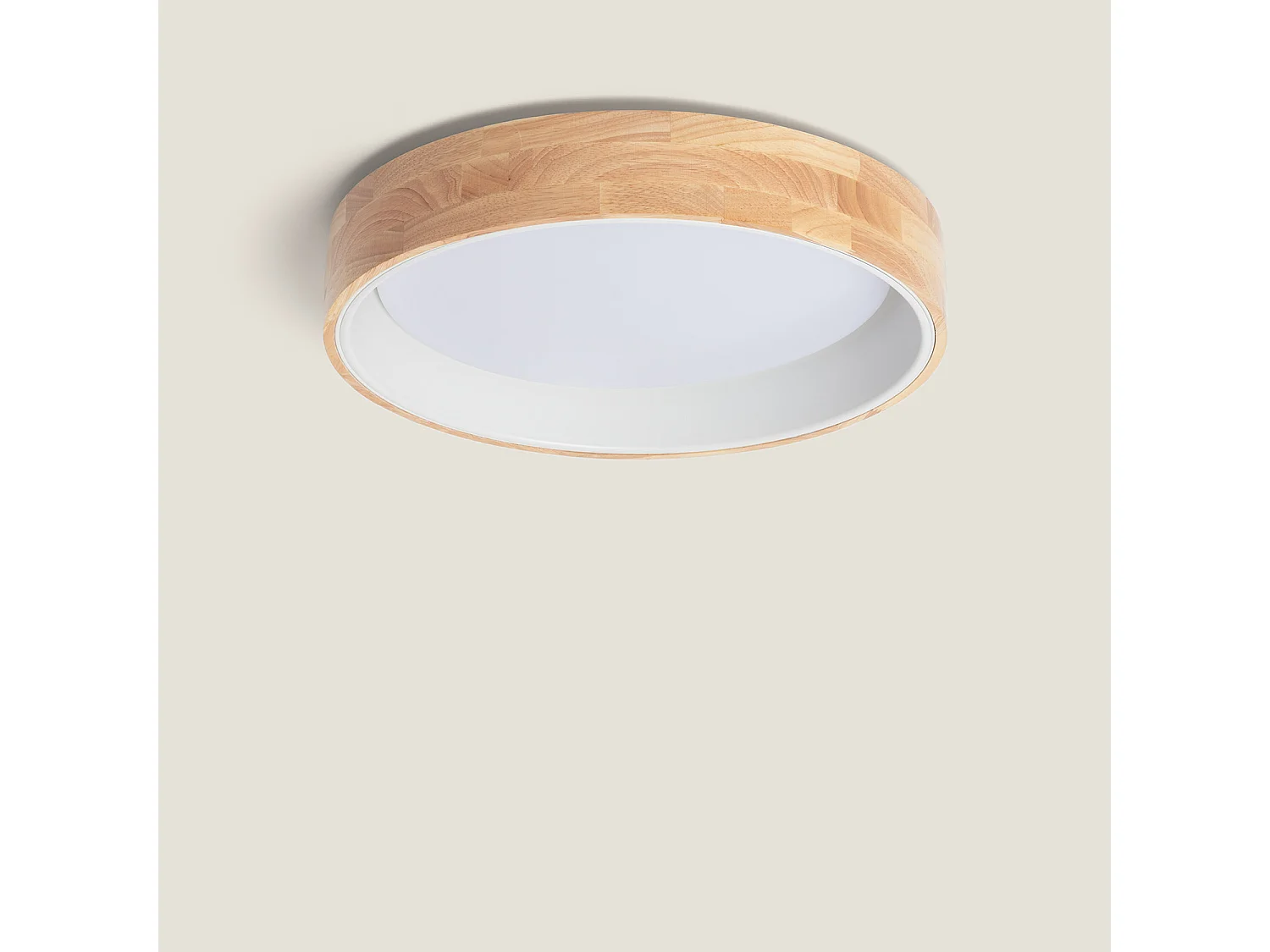 Plafonnier LED Rond Bois 30W CCT Sélectionnable Dari Ø570 mm Blanc