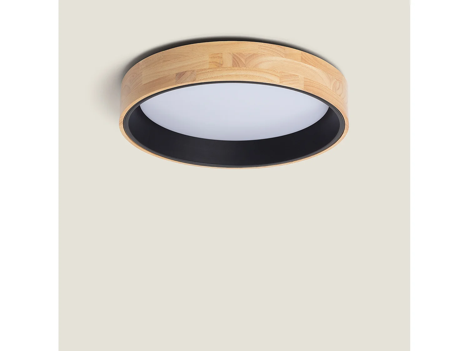 Plafón LED 30W Circular Madera Ø570 mm CCT Seleccionable Dari Blanco