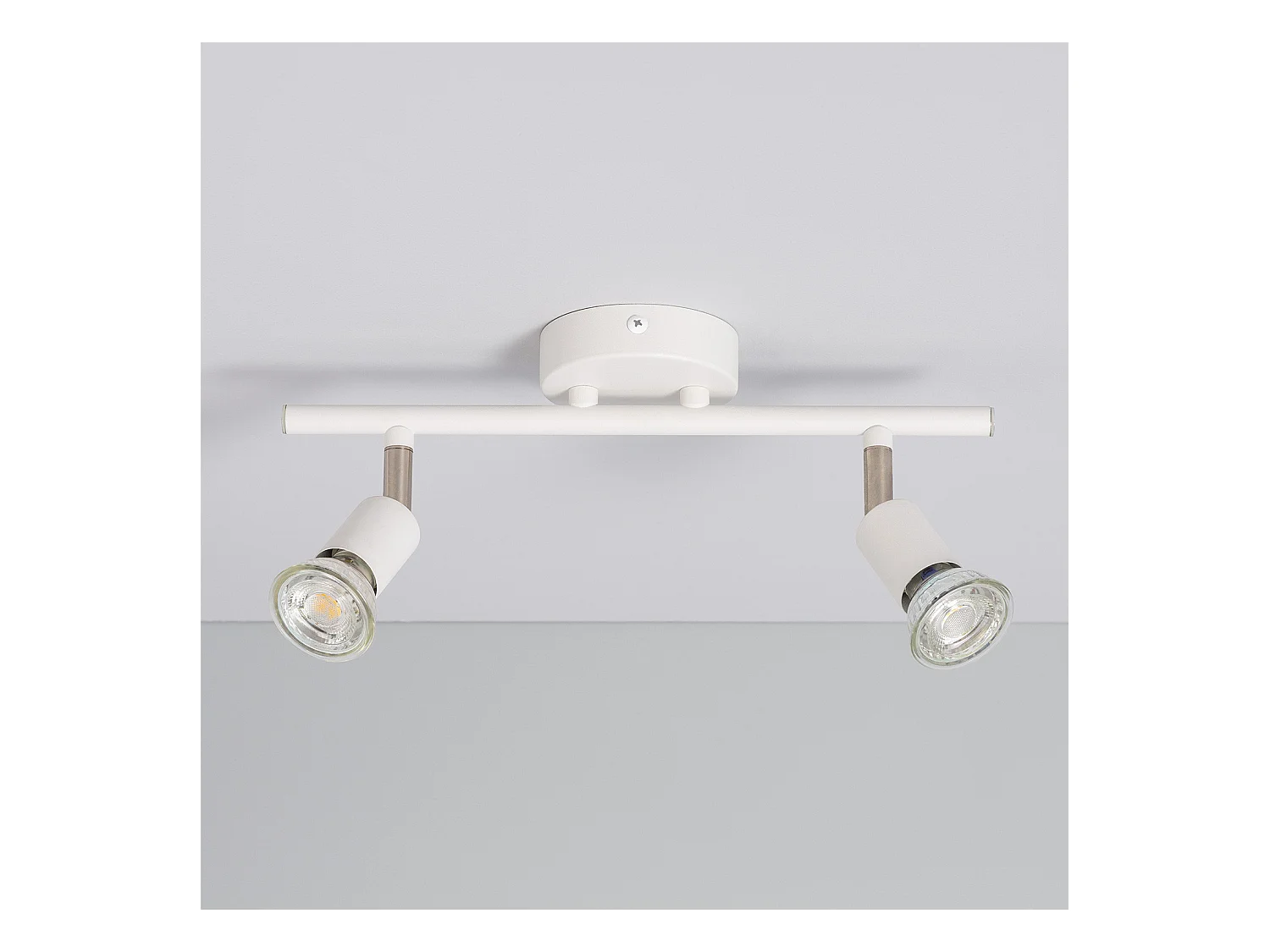 Lámpara de Techo Orientable Aluminio Oasis 2 Focos Blanco Blanco