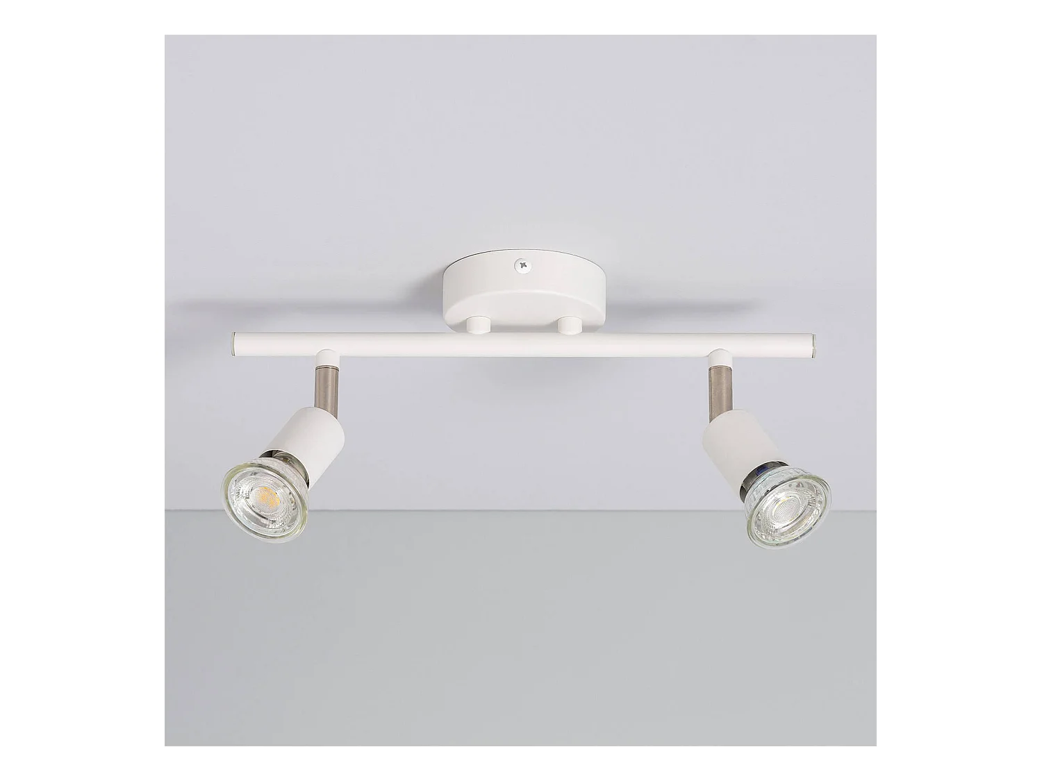 Lámpara de Techo Orientable Aluminio Oasis 2 Focos Blanco Blanco