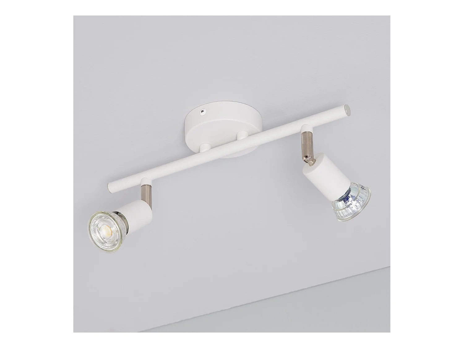 Plafonnier Orientable Aluminium Oasis 2 Spots Blanc Blanc