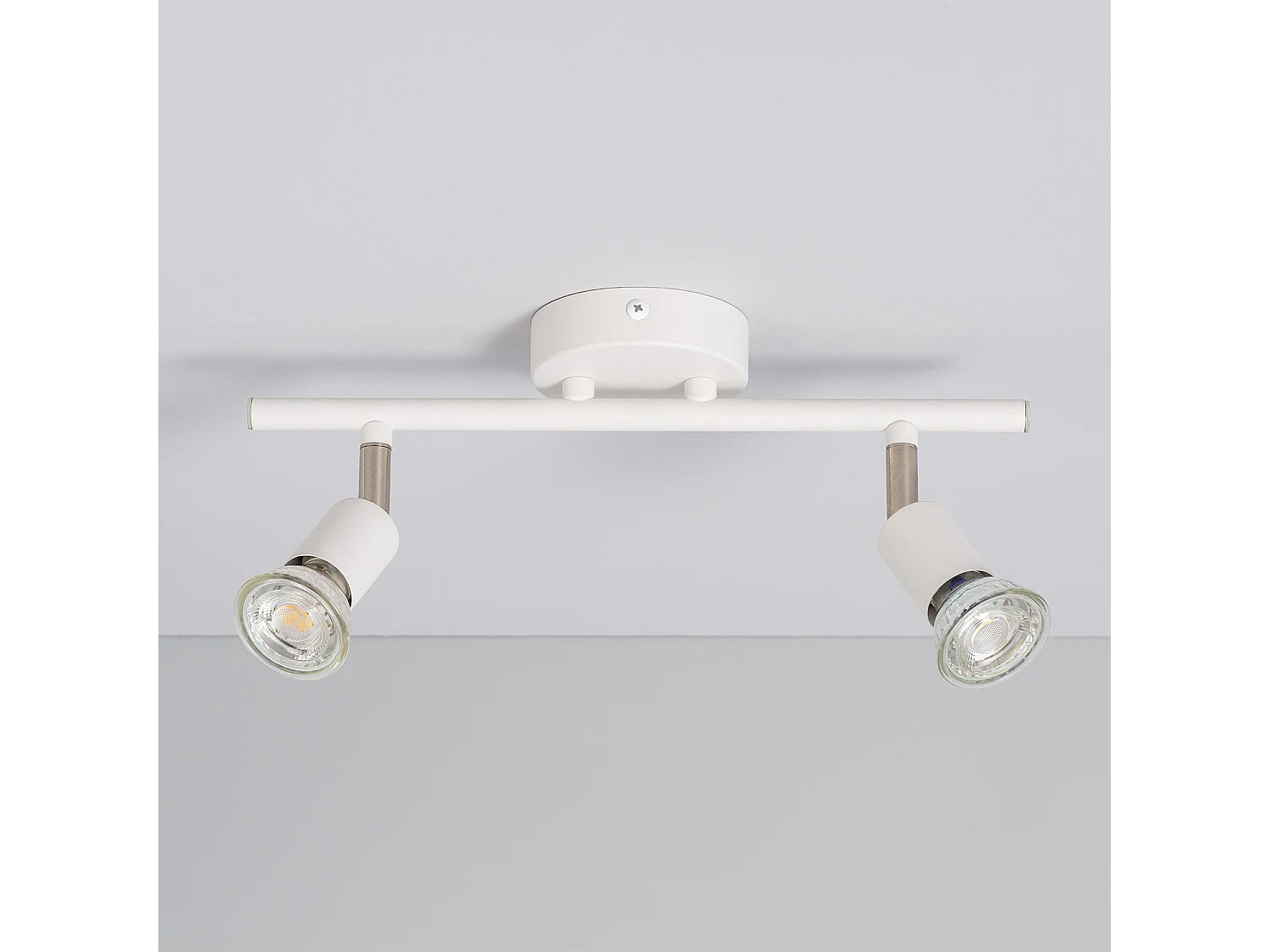 Plafonnier Orientable Aluminium Oasis 2 Spots Blanc Blanc