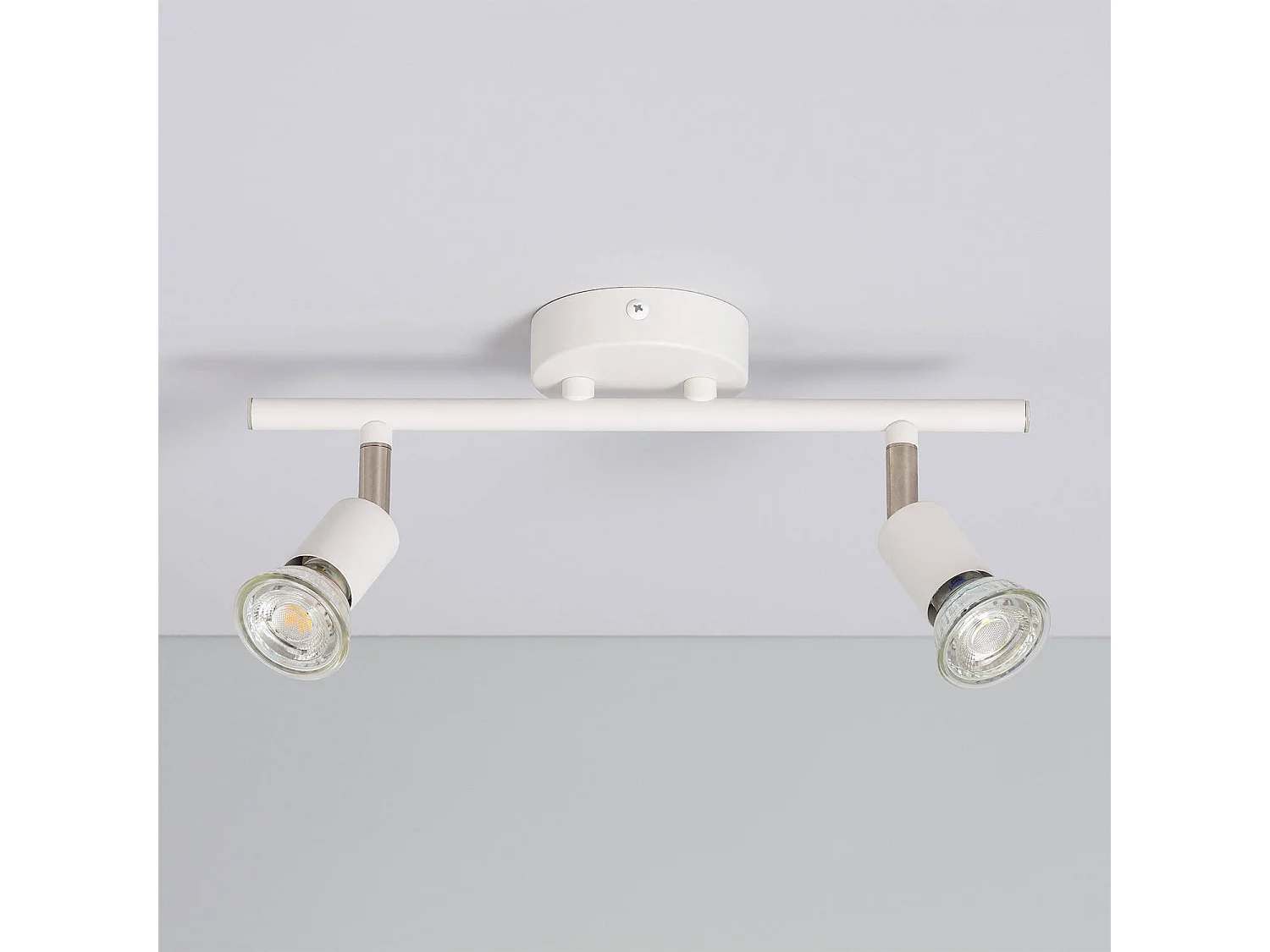 Plafonnier Orientable Aluminium Oasis 2 Spots Blanc Blanc