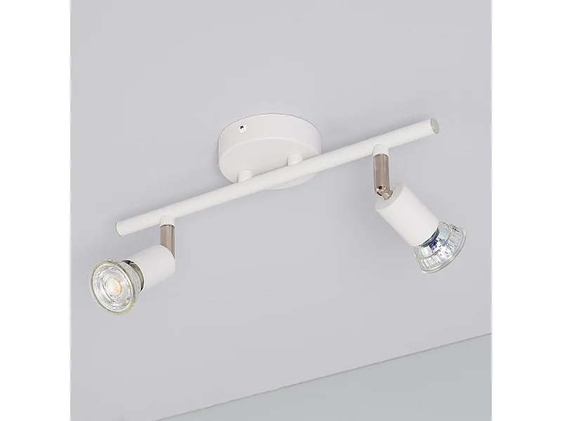 Plafonnier Orientable Aluminium Oasis 2 Spots Blanc Blanc