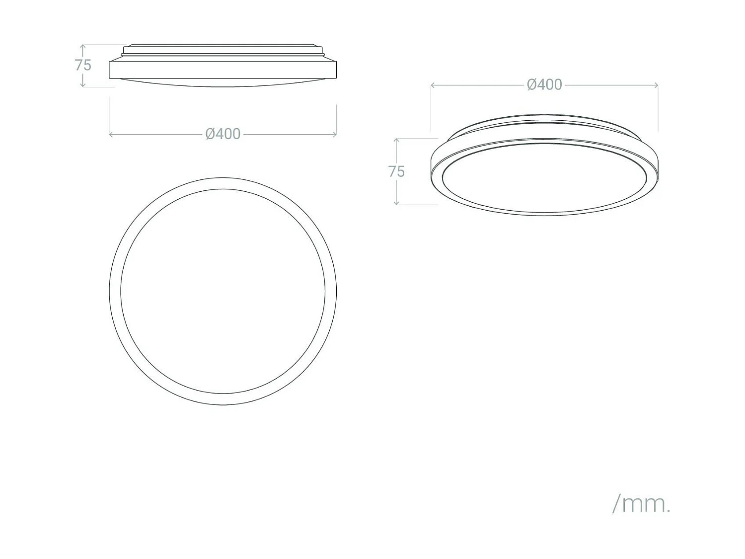 Plafón LED 19W Circular Ø400 mm CCT Seleccionable Faina Rosa