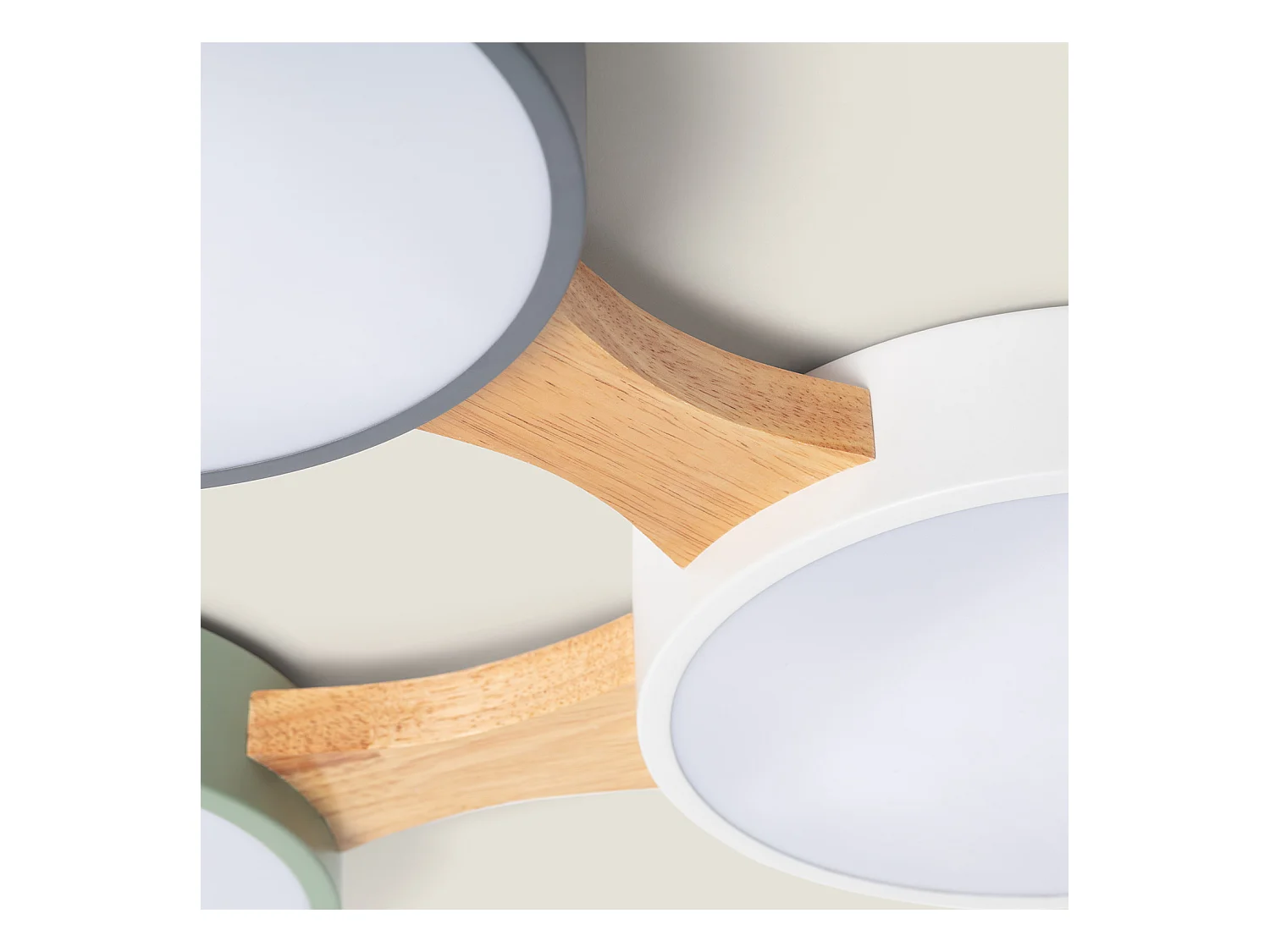 Plafoniera LED 30W Metallo e Legno CCT Selezionabile Sams Multicolore