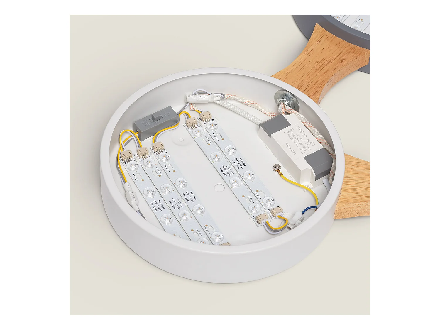 Plafoniera LED 30W Metallo e Legno CCT Selezionabile Sams Multicolore