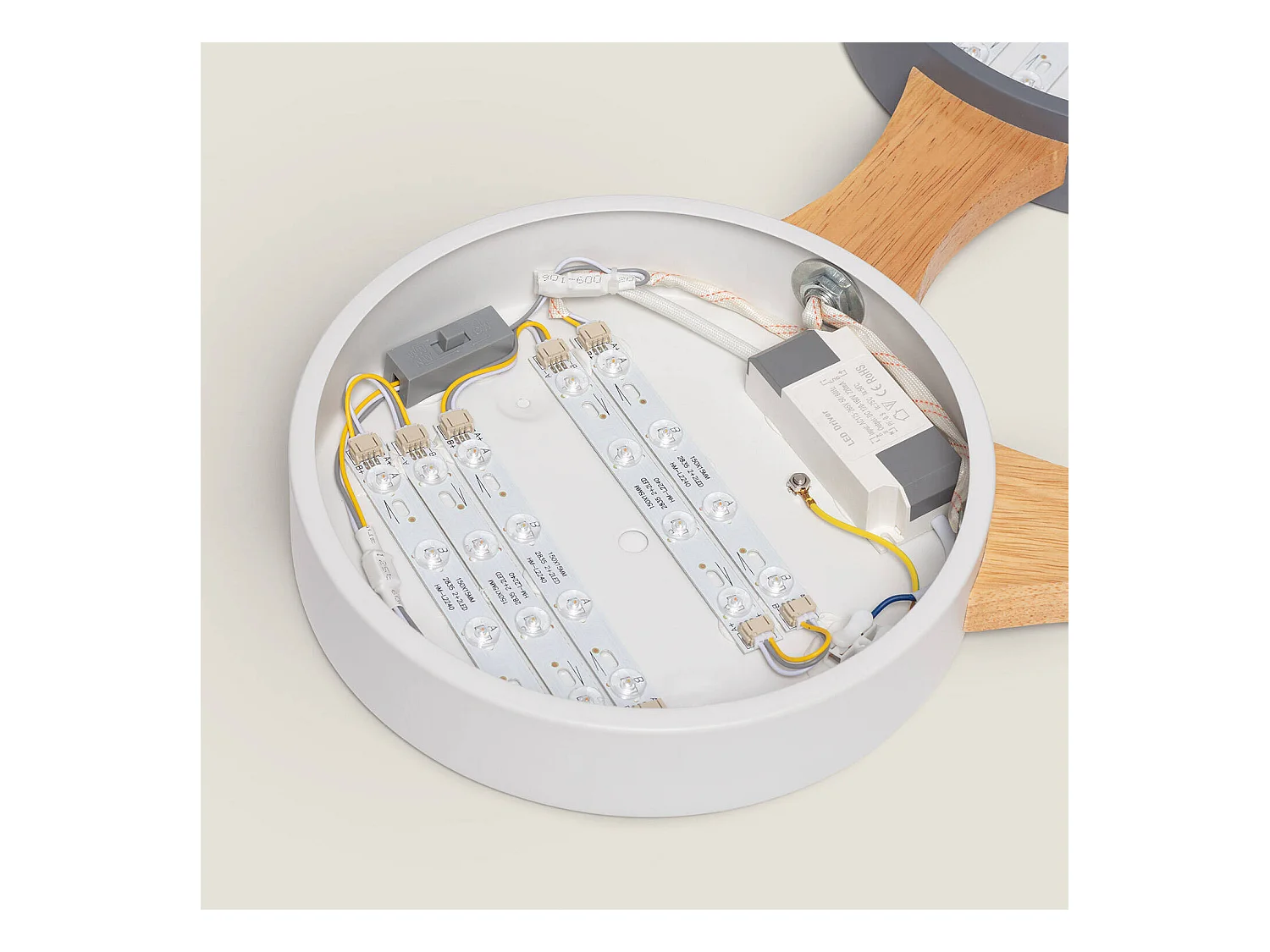 Plafoniera LED 30W Metallo e Legno CCT Selezionabile Sams Multicolore