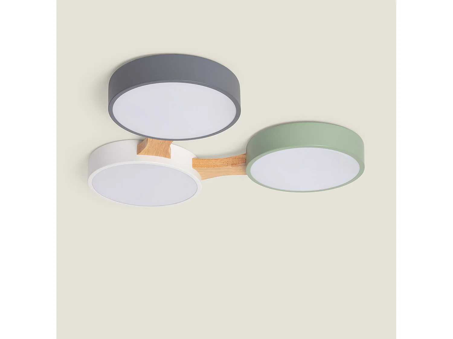 Plafonnier LED Bois et Métal CCT Sélectionnable Sams 30W Multicolore