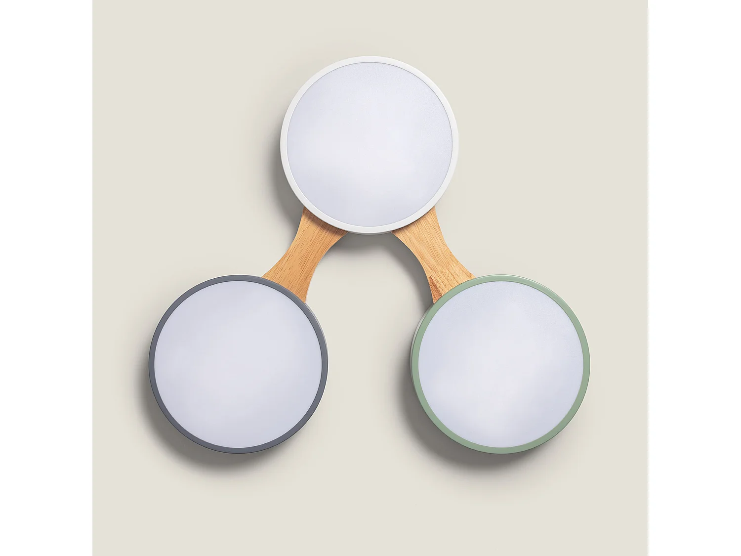 Plafonnier LED Bois et Métal CCT Sélectionnable Sams 30W Multicolore