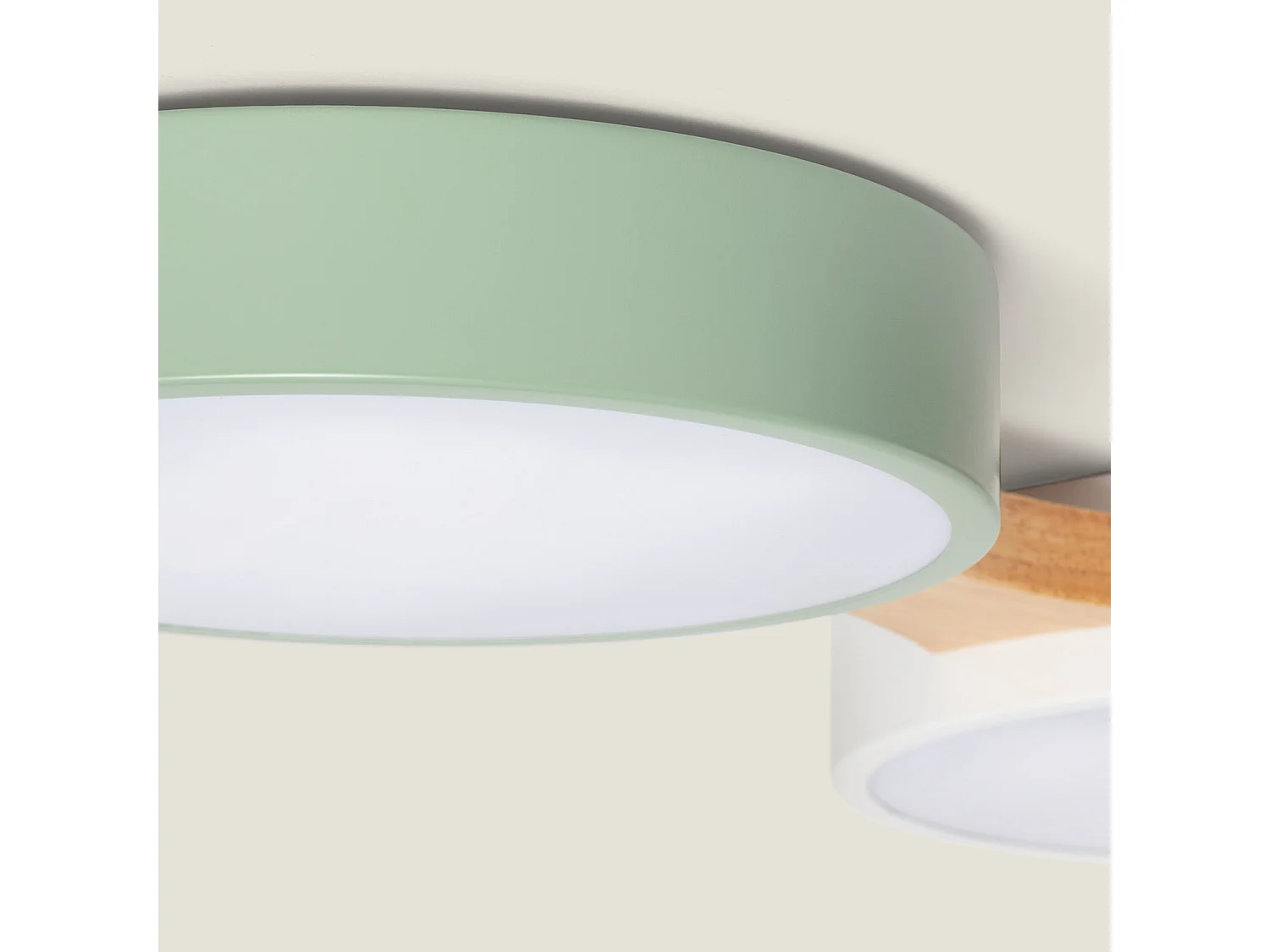 Plafonnier LED Bois et Métal CCT Sélectionnable Sams 30W Multicolore