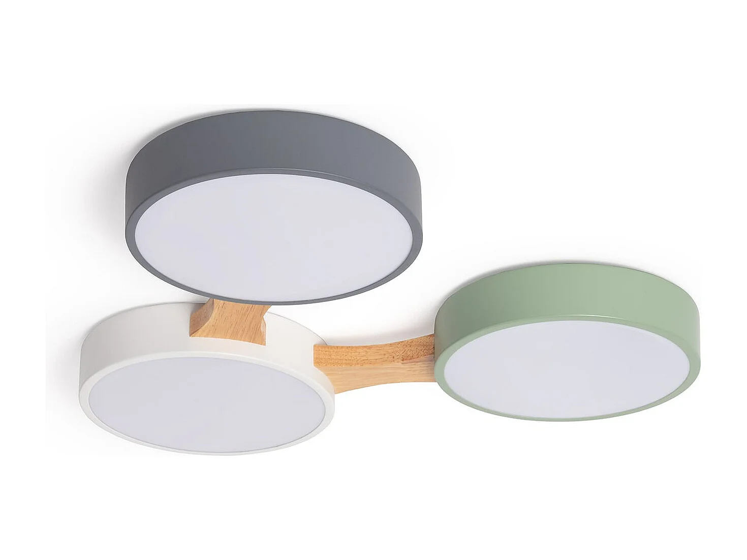 Plafonnier LED 30W Bois et Aluminium CCT Sélectionnable Sams Multicolore