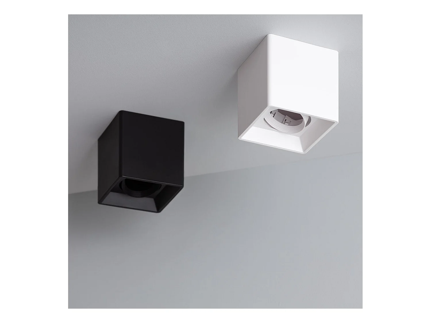 Aplique de Techo Cuadrado Space Negro