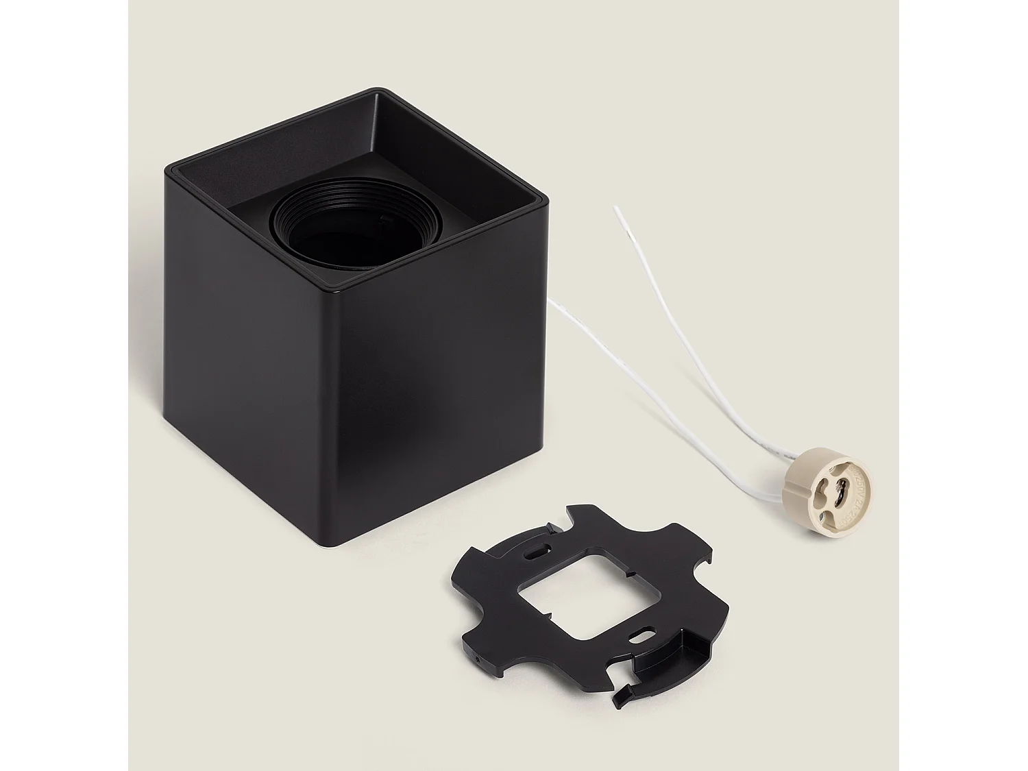 Applique da Soffitto Quadrato Space Nero