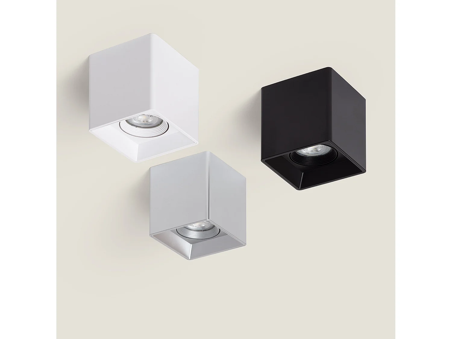 Applique da Soffitto Quadrato Space Nero