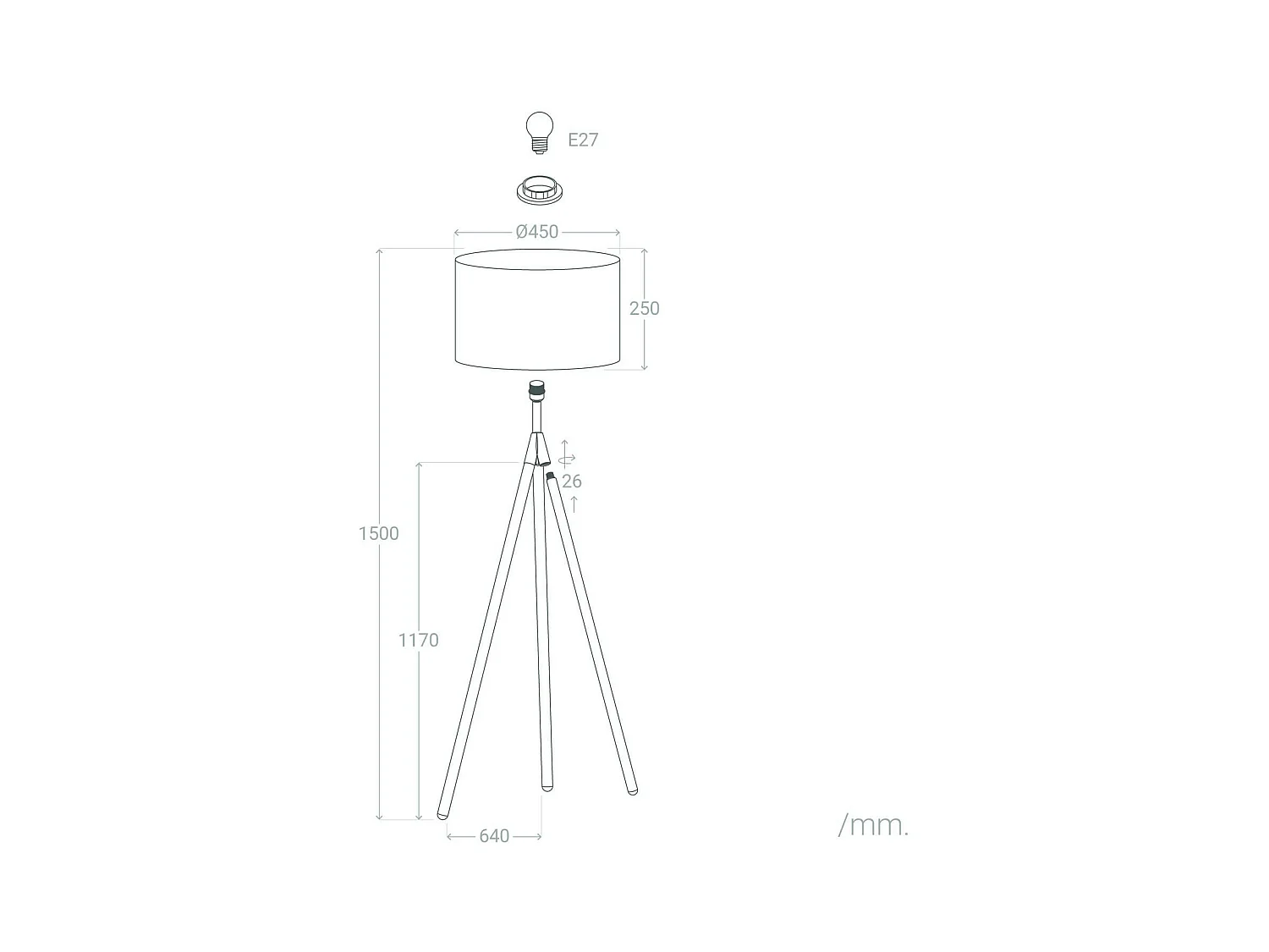 Lámpara de Pie de Madera y Tela Wolby Beige