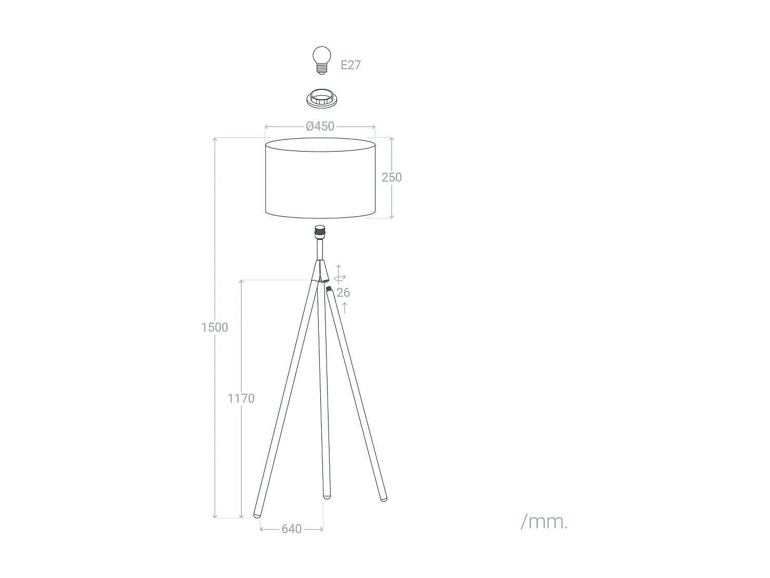 Lámpara de Pie de Madera y Tela Wolby Beige