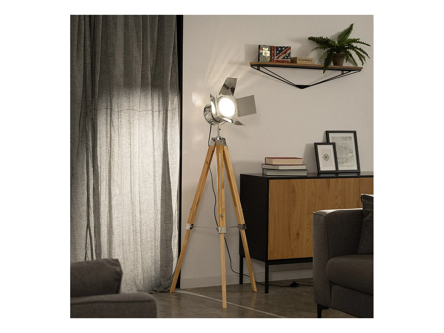 Lámpara de Pie Bioskop Plateado