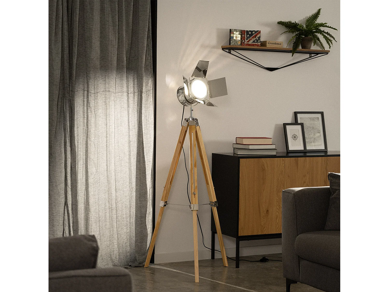 Lámpara de Pie Bioskop Plateado