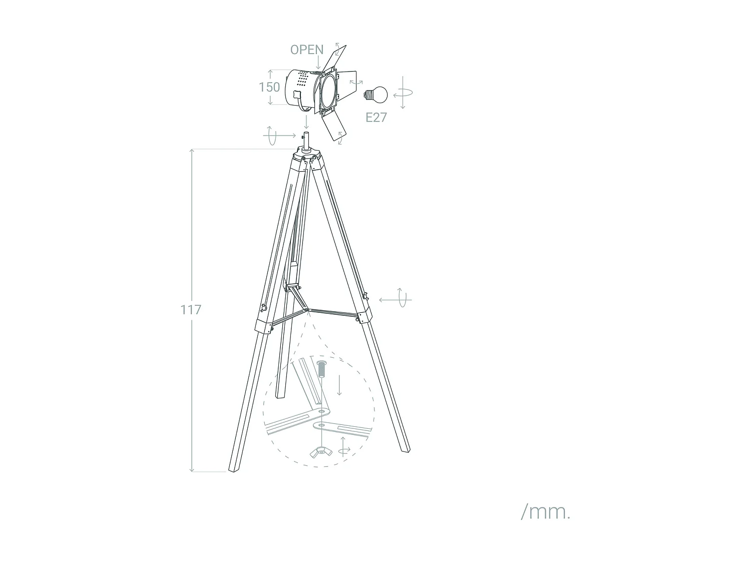 Lámpara de Pie Bioskop Plateado