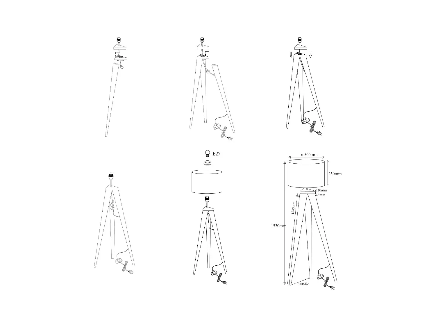 Lampadaire Wol Blanc