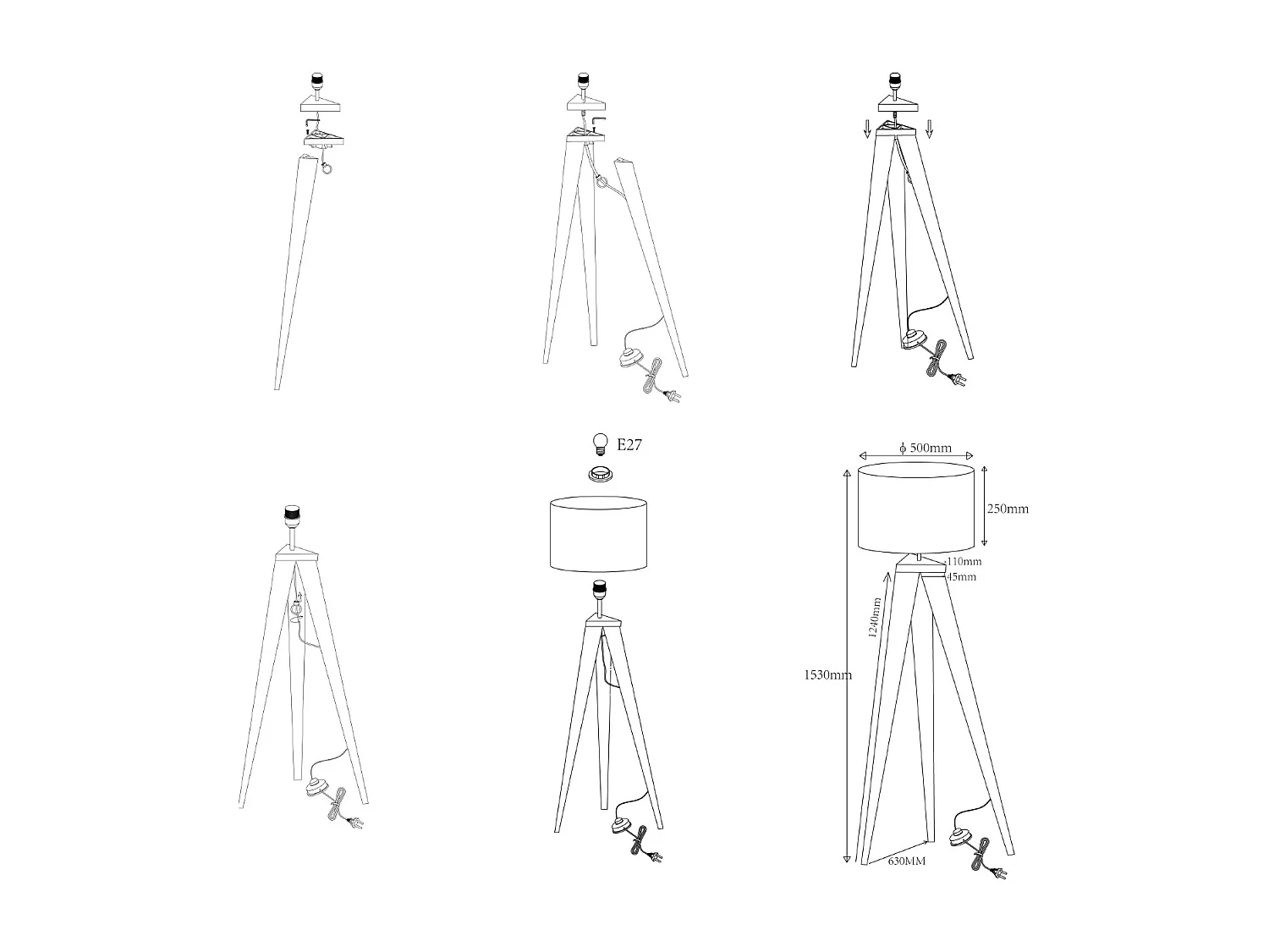 Lampadaire Wol Blanc