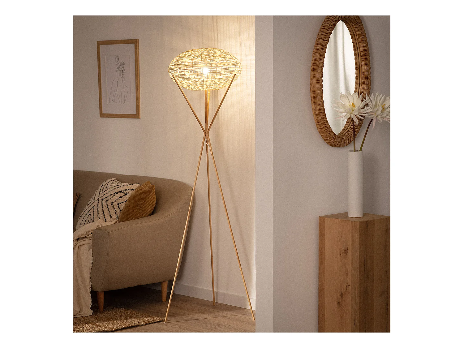 Lampadaire Ronax Naturel