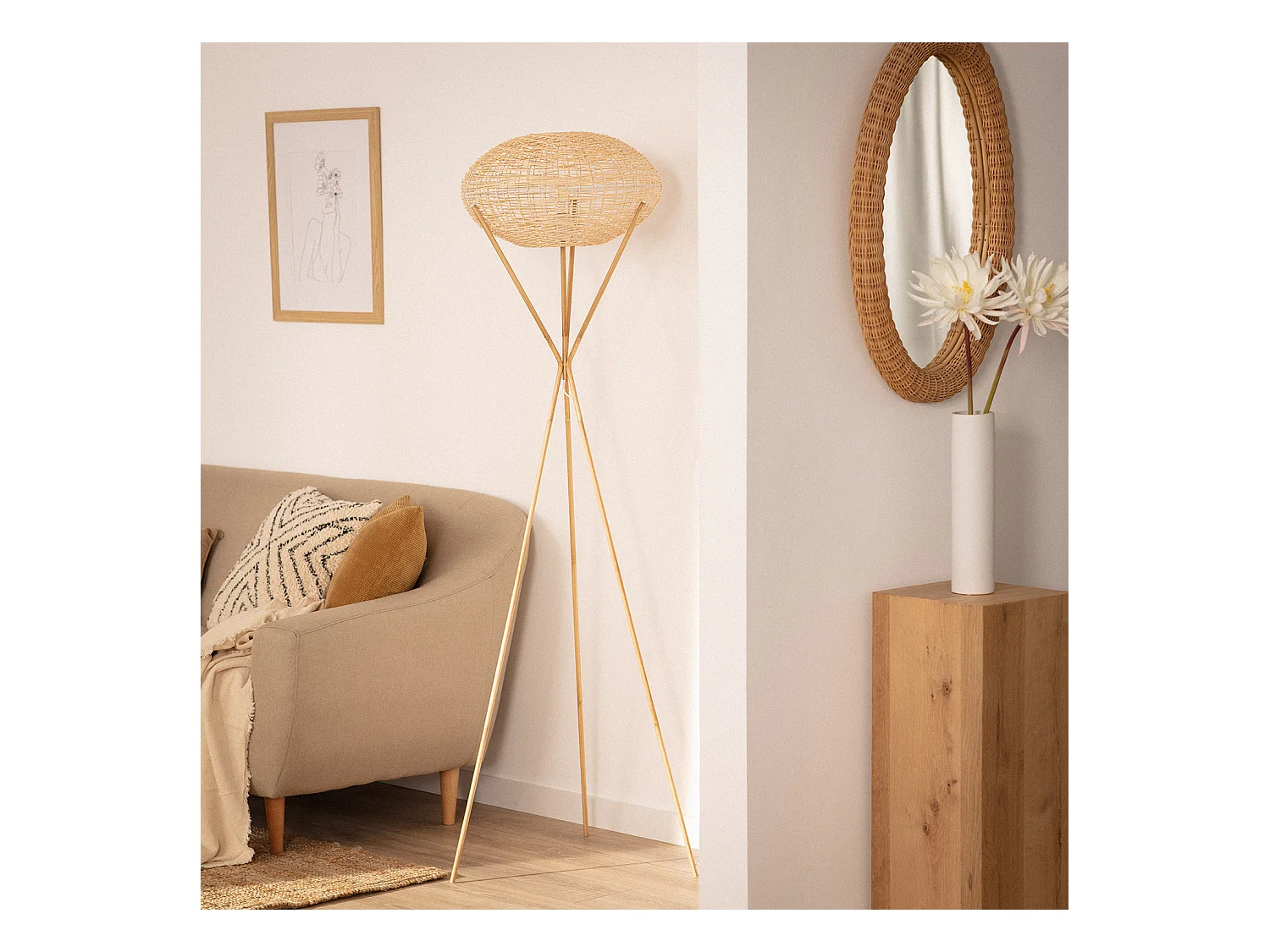 Lampadaire Ronax Naturel