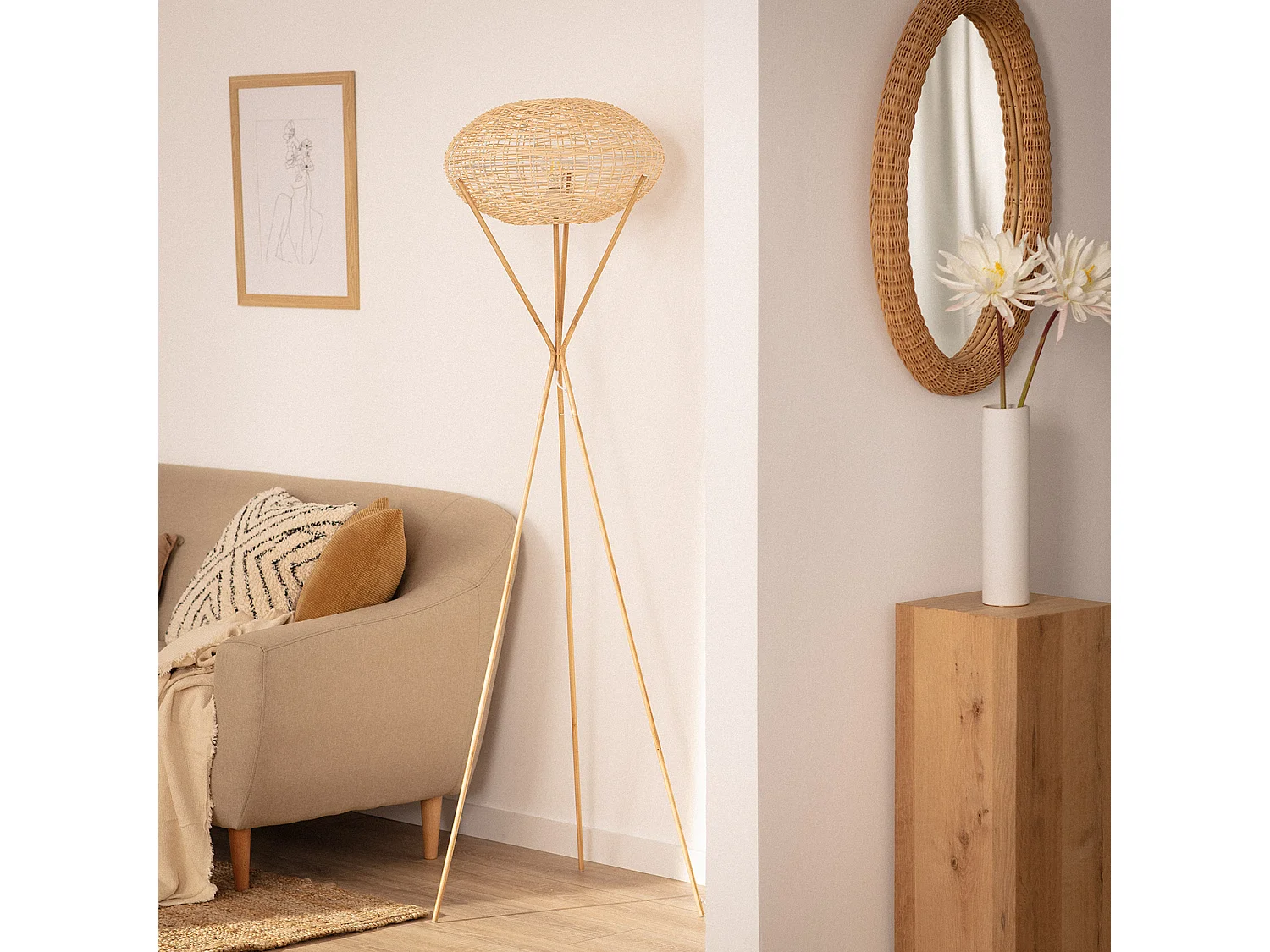 Lampadaire Ronax Naturel