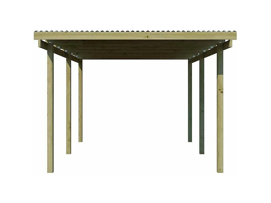 Carport en bois et panneaux ondulés 3x5 m Budget