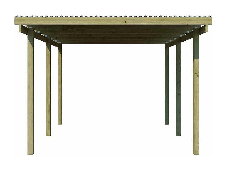 Carport en bois et panneaux ondulés 3x5 m Budget