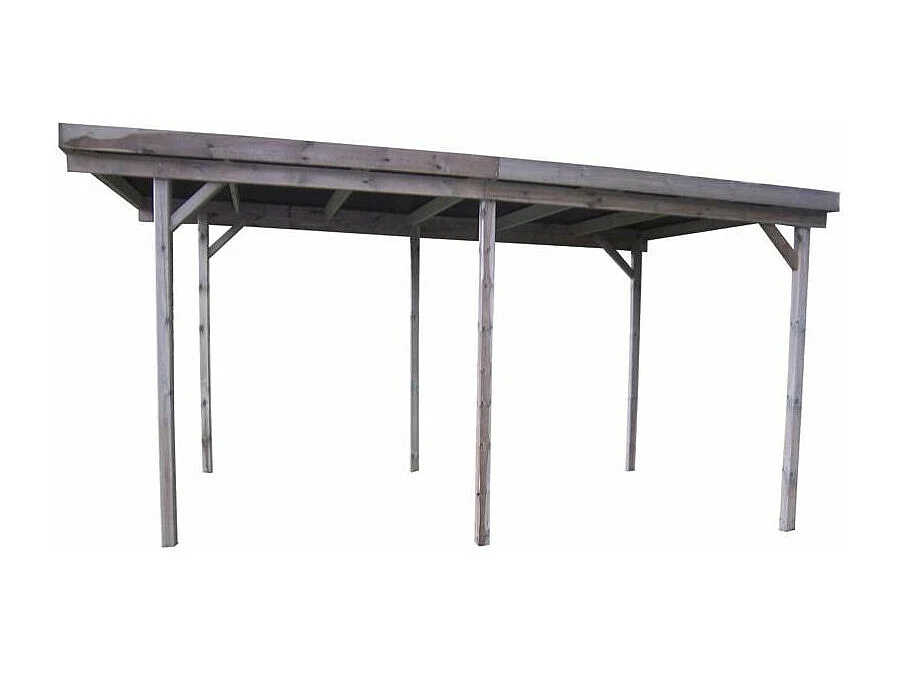 Carport en bois et panneaux ondulés 3x6 m Basic
