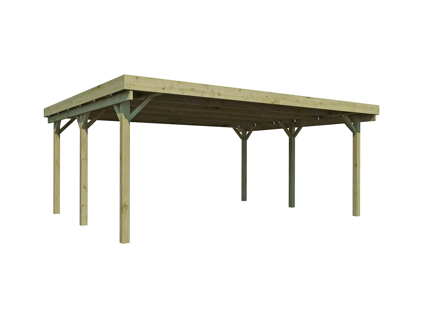 Carport double en bois Basic 6 x 5 m