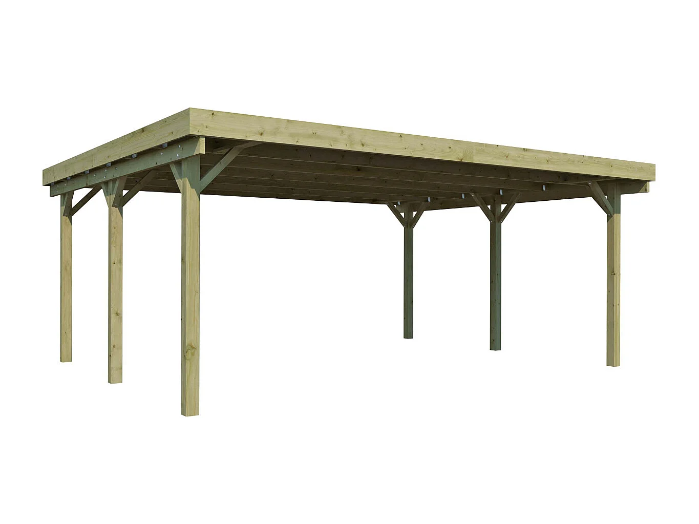 Carport double en bois Basic 6 x 5 m