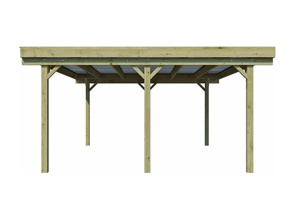 Carport double en bois Basic 6 x 5 m