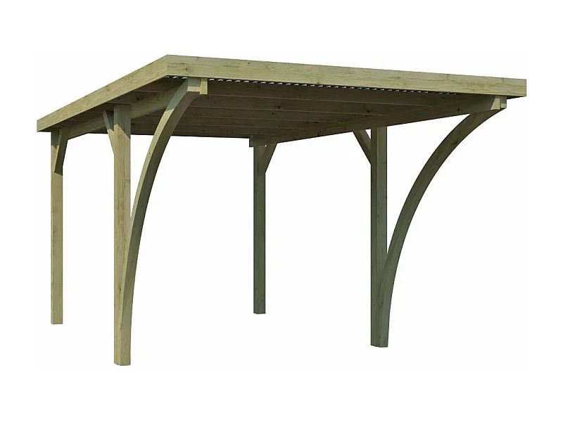 Carport en bois et panneaux ondulés 3x5 m Lido