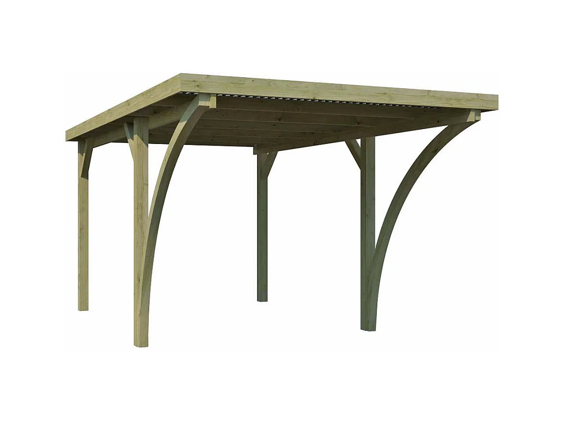 Carport en bois et panneaux ondulés 3x5 m Lido