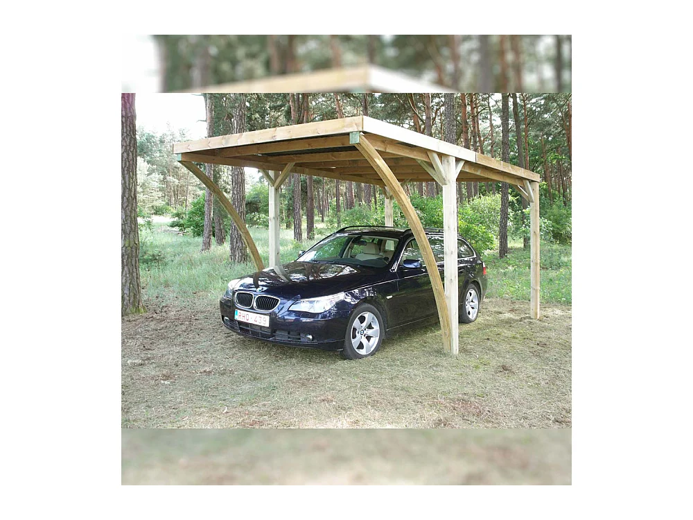 Carport en bois et panneaux ondulés 3x5 m Lido