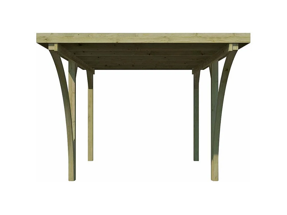 Carport en bois et panneaux ondulés 3x5 m Lido