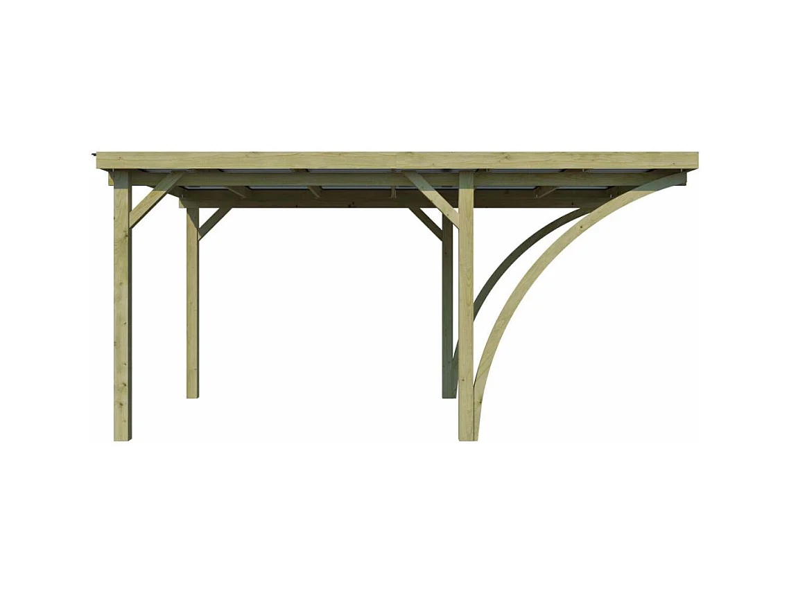 Carport en bois et panneaux ondulés 3x5 m Lido