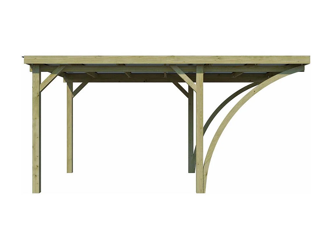 Carport en bois et panneaux ondulés 3x5 m Lido