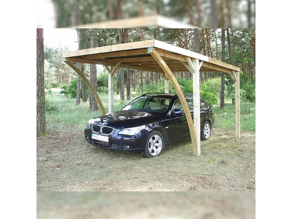 Carport en bois et panneaux ondulés 3x5 m Lido