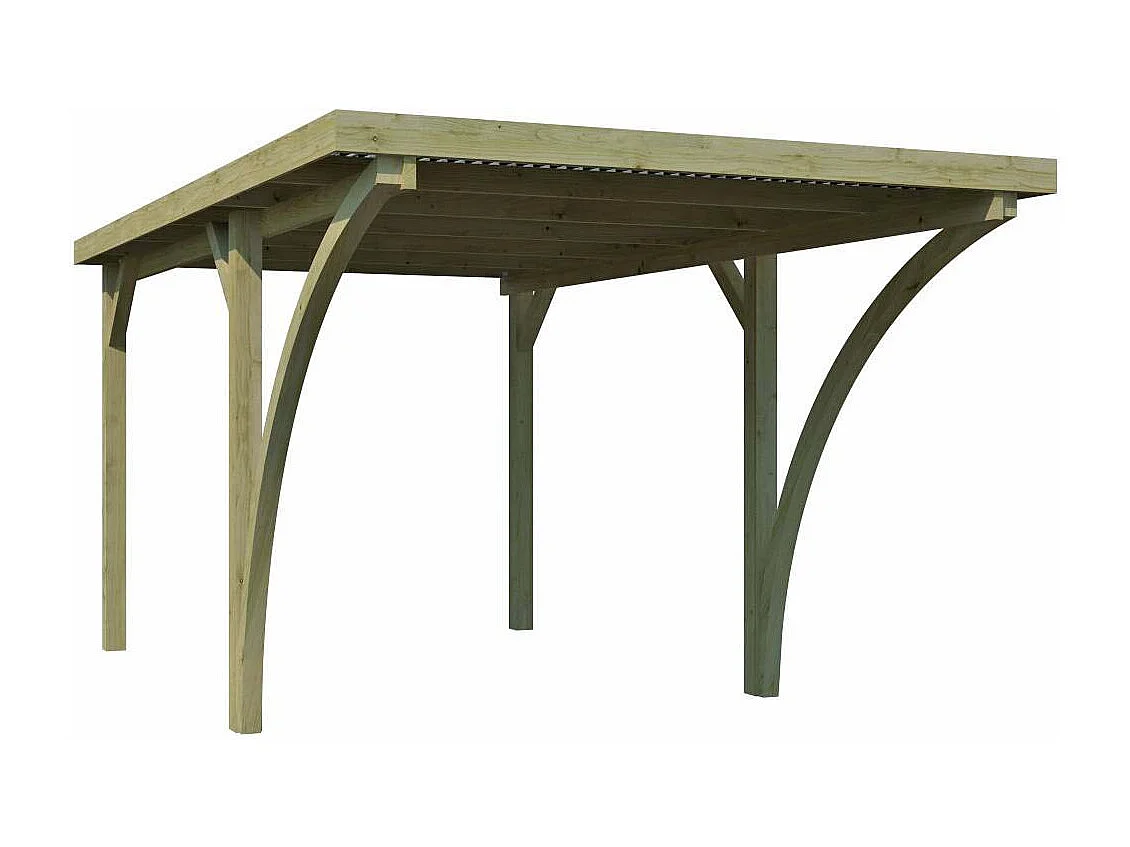 Carport en bois et panneaux ondulés 3x5 m Lido