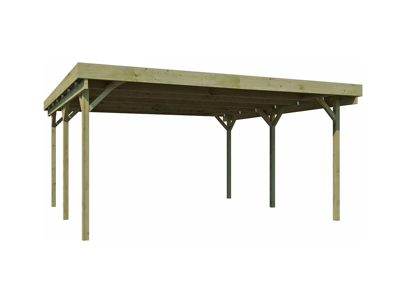 Carport double en bois Basic 5,1 x 5 m