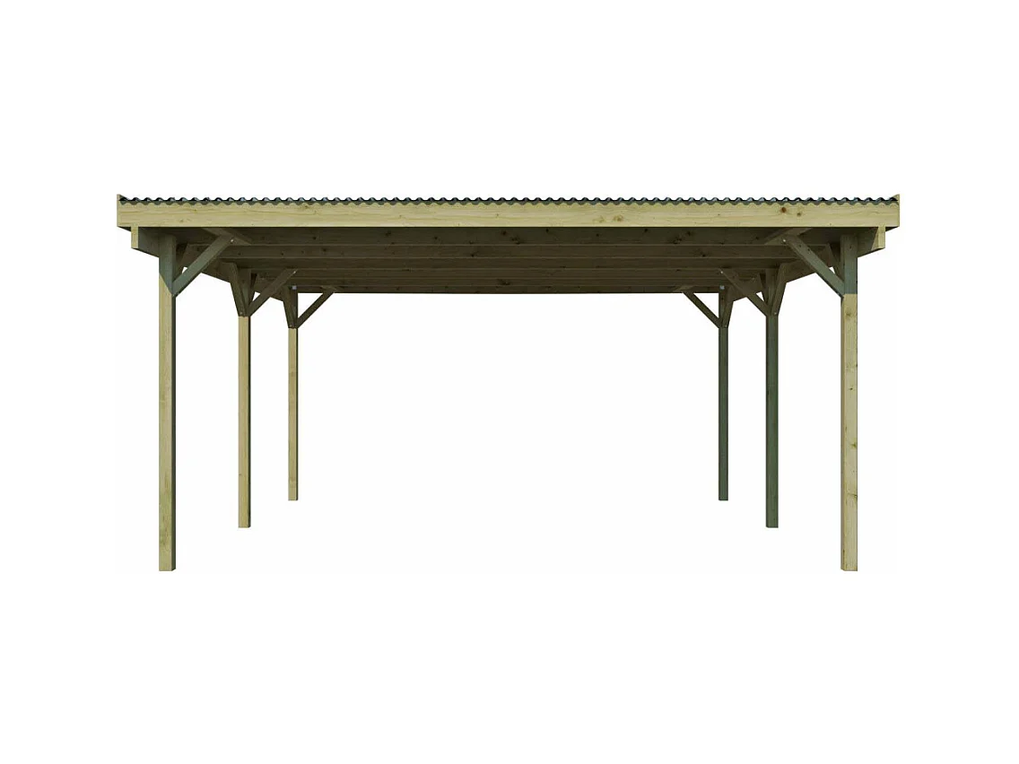 Carport double en bois Basic 5,1 x 5 m