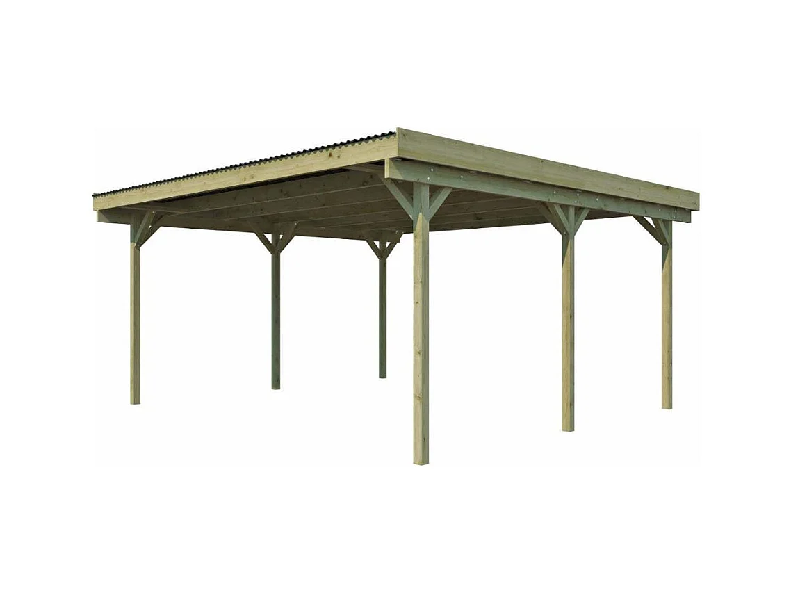 Carport double en bois Basic 5,1 x 5 m
