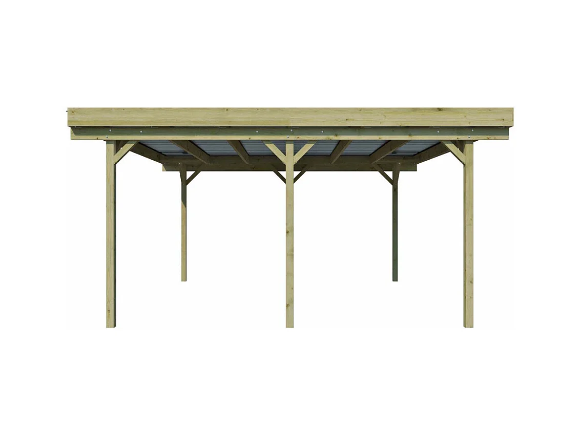 Carport double en bois Basic 5,1 x 5 m