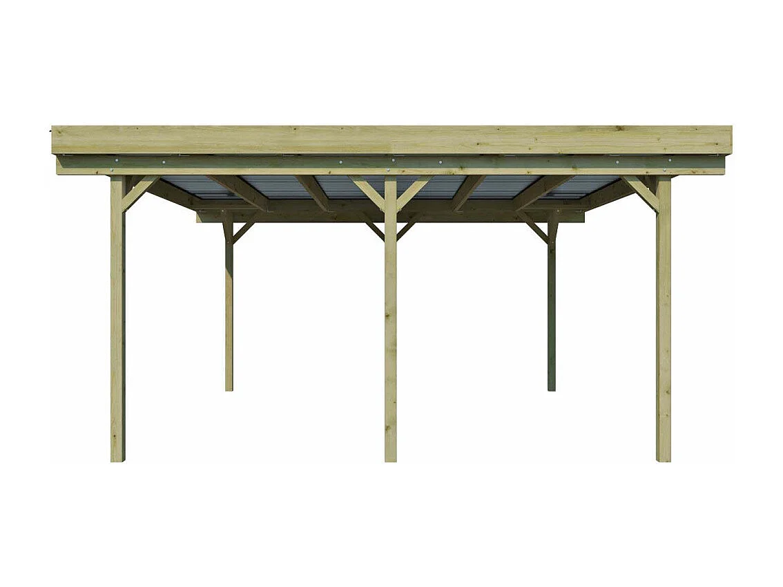 Carport double en bois Basic 5,1 x 5 m